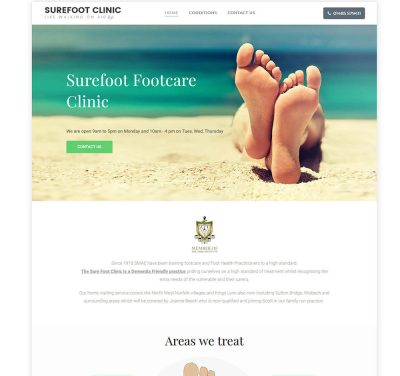 Affordable website design for Foot care