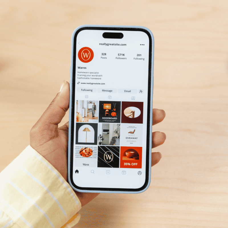 social media management on phone
