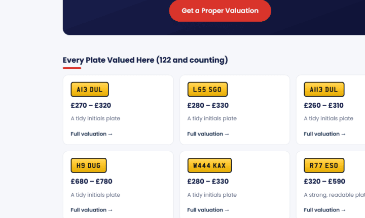 A plate valuation tool and a wanted-plate marketplace
